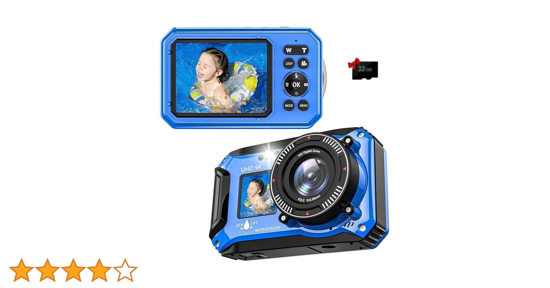 4k防水デジタルカメラ Amazon | 4K デジカメ 防水 水中カメラ 防水カメラ 3M防水 ケース不要